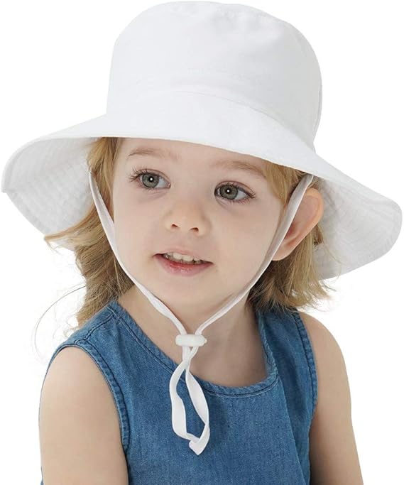 Amazon 子供の日よけ 日焼け止め 日よけ ネックガード 調節可能な顎ストラップ付きビーチハット 帽子 通販