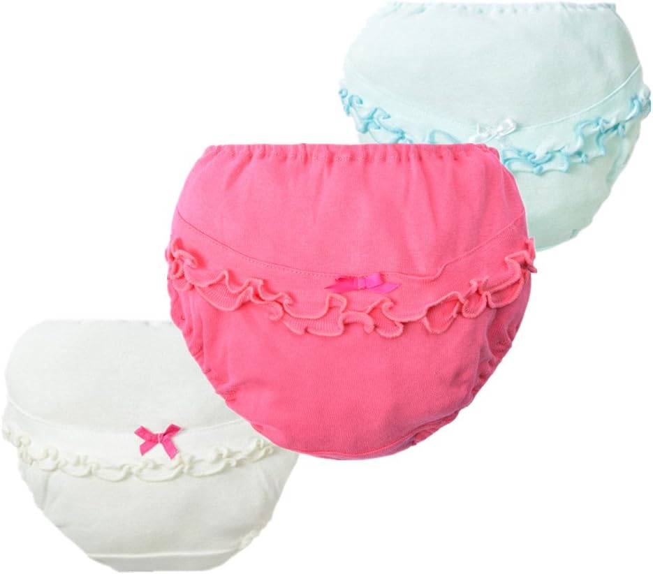 JIEYA Baby Girls Cotton Underwear with Bow-knot Briefs Panties,pack of 3 or 5