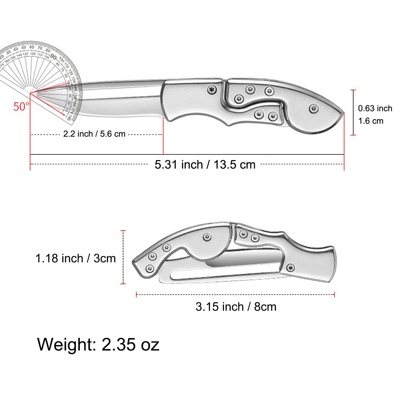 AZHU Pocket Knives & Folding Knives, 5.3 Inch All Steel Tactical Folding Knife, Survival Knife, EDC Pocket Knife, Daily Carry, Outdoor Hunting, Fishing, Camping