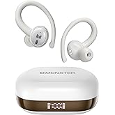 Monster N-Lite 216 Sports Earbuds | Secure Earhook Design | ENC Noise Cancellation & IPX6 Waterproof | 48H Playtime | Stereo Bass | LED Power Display (White)