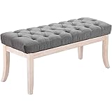 Taburete Pie De Cama Ramses En Tela | Banqueta Altura De Asiento: 46 cm