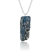 GEMSYMPHONY Raw Gemstone Necklace – Natural 15–25mm Crystal Pendant with Silver Plated Chain – Handmade Boho Jewelry for Women – Healing Stone Gift – Adjustable Necklace