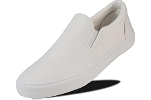 HELLO BASICS Men's Sneakers Classic Low Top Slip On Shoes Wide Canvas Skate Loafers Sneakers with Soft Insole Causal Dress Shoes for Men Comfortable Walking Shoes Slip on Sneakers for Men