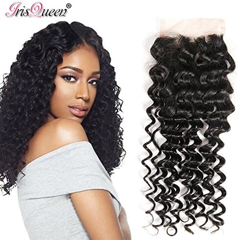 Brazilian Hair Curly Closure 14 inch Free Part Closure Human Hair Extensions Kinky Curly Closure 130% Density Frontal Lace Closure With Baby Hair