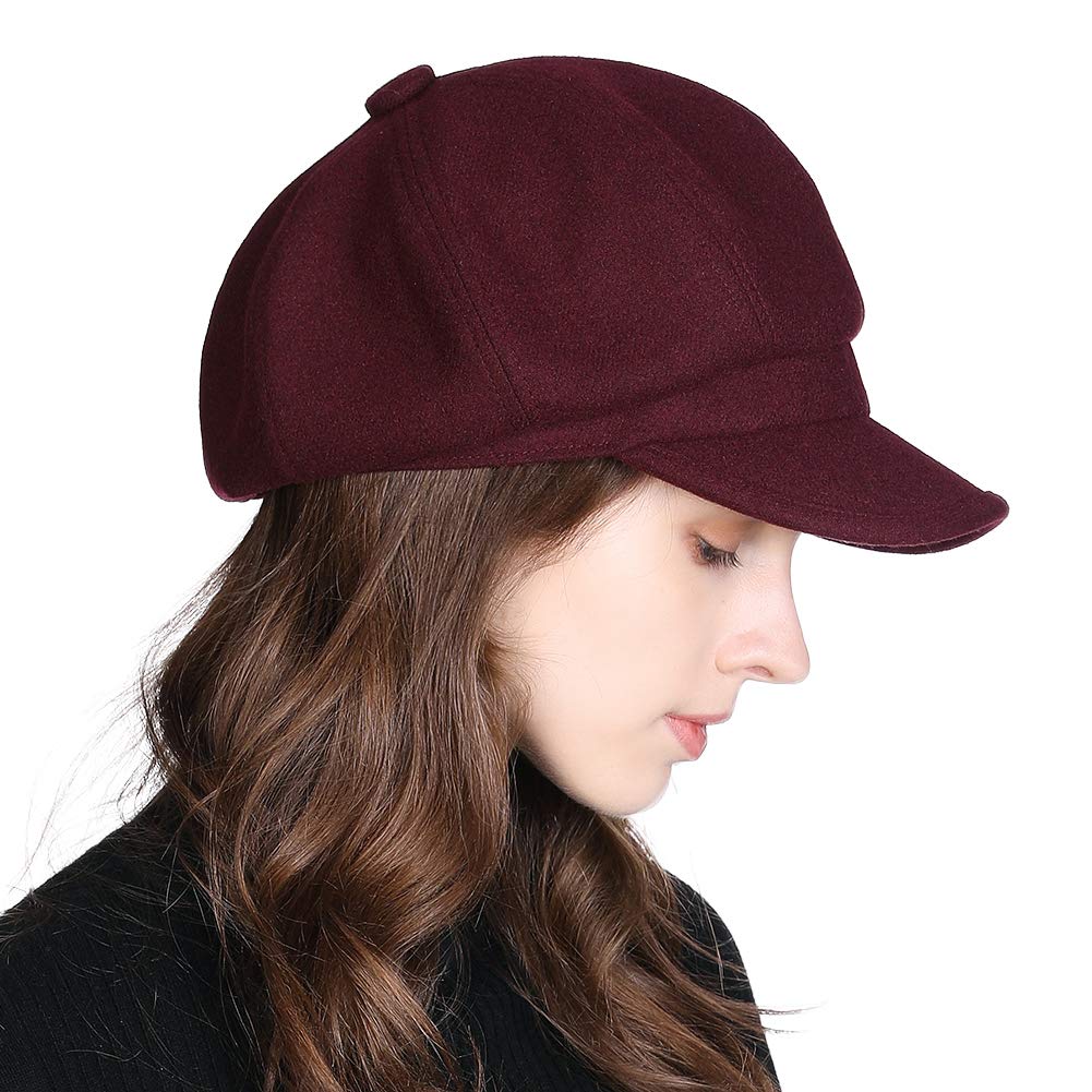Comhats Womens Merino Wool Visor Beret Newsboy Cabbie Cap Winter Hats