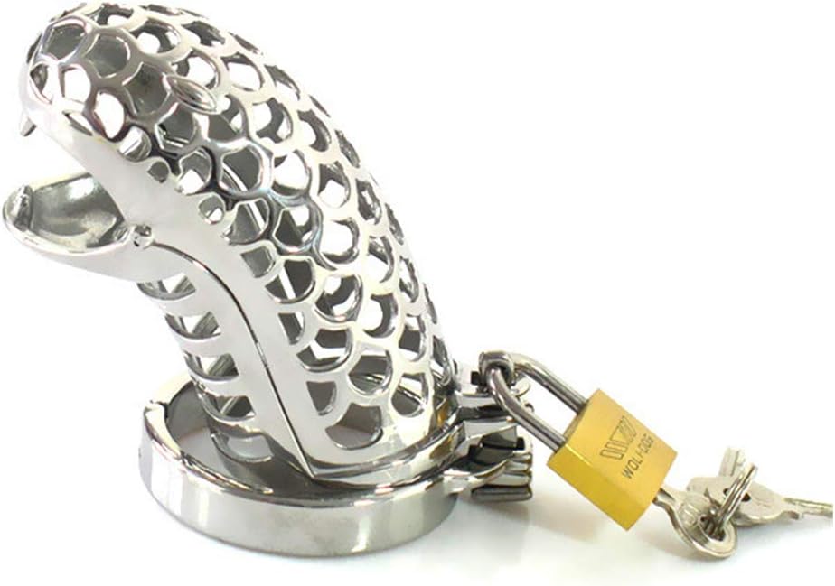 mylefolen 2019New Snake Head Stainless Steel Protection Device - Men's Underwear Stainless Steel Primary Color Curved Ring Metal Stainless Steel Chǎstīty(41mm)