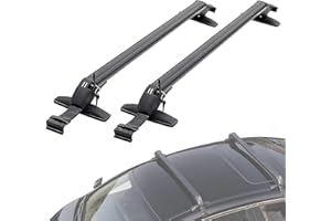 45" Universal Aluminum Roof Rack Cross Bars with Anti-Theft Lock – Fits Vehicles Without Roof Rails – Ideal for Rooftop Cargo
