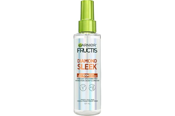 Garnier Fructis Diamond Sleek Smoothing Spray, Heat Protectant Spray, Anti Frizz Hair Products, Formulated With Argan Oil and