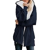 Yanekop Womens Oversized Sherpa Jacket Fuzzy Fleece Zip Up Jacket Warm Winter Coats Faux Fur Coat with Pockets