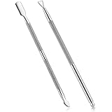2PCS Cuticle Pusher and Cutter with Storage Case,YINYIN Professional Cuticle Pusher Nail Polish Remover Stainless Steel Manic
