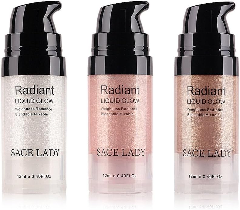 12ml Shimmer Liquid- Ultra-smoothLiquid HighlighterHighlighter Makeup Face Cheeks Nose Highlight Cream，Use on Cheek, Eyes or Lip,Used With Liquid Foundation or Cream Foundation (C)