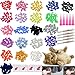VICTHY Cat Nail Caps, 100pcs Medium Size 5 Colors with Glue and Applicators, Safe for Cat Claw Care, Protect Homes and Furniture, Prevent Scratch Disease, Long-lasting, Skin-friendly