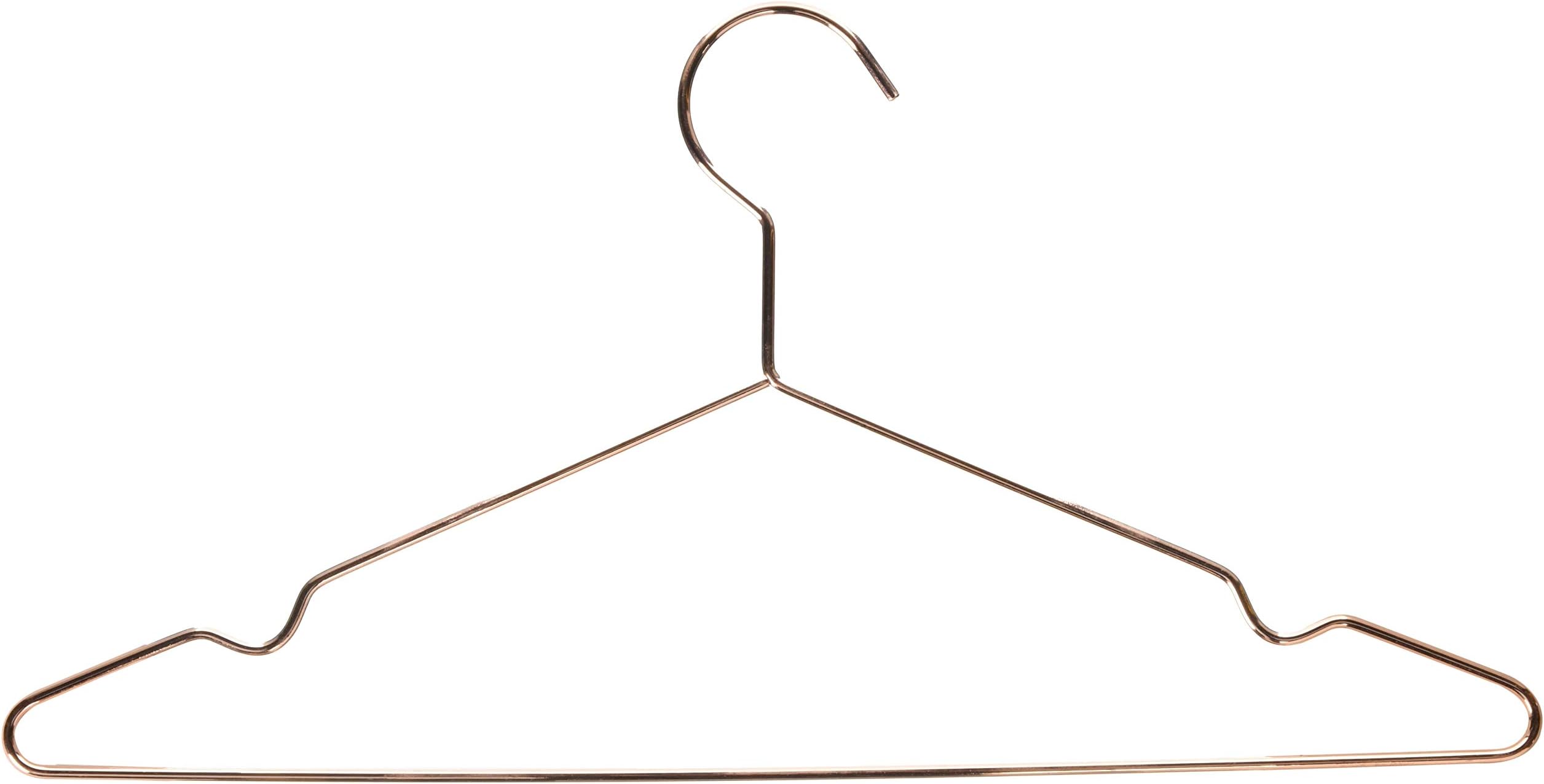 CopperKonk Polished Copper / Rose Gold Luxury Clothing Hangers for Closet Collection, Vintage Retro Finish, 5-Pack