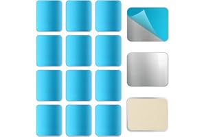 Gfdoso 12 Pcs Under Cabinet Light Magnetic Strip, Replacement Magnetic Strips with Adhesive Backing for Cabinet Lights - Iron Sheet for Cabinet Lighting(4.5CM×3.5CM Not Magnets)