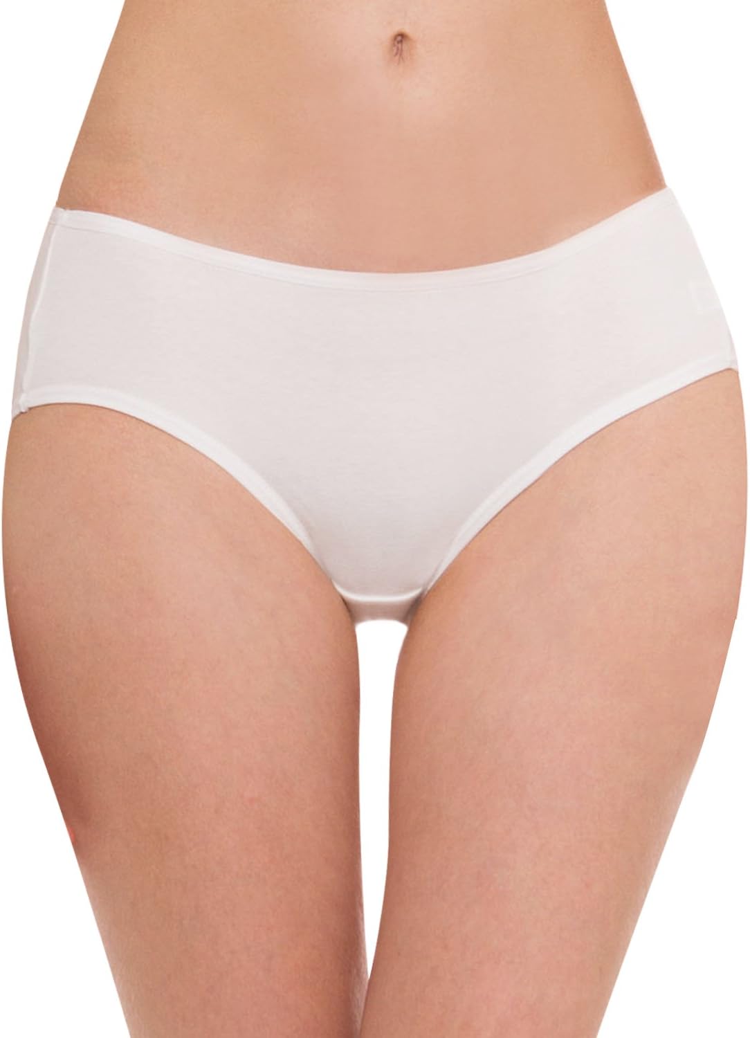 Hesta Women's Organic Cotton Basic Panty Underwear (Medium, White)