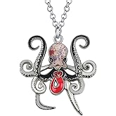 DUOWEI Enamel Octopus Jellyfish Necklace Sea Animals Pendant for Women Charms Ocean Jewelry Gifts