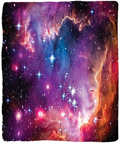Kisscase Custom Blanket Cosmos Magellanic Celestial Cloud Stars and Colorful Galaxy Our Infinite Universe View Pattern Bedroom Living Room Dorm Multicolor