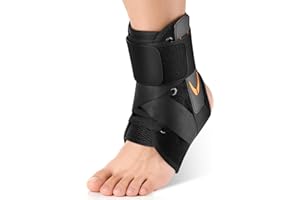 Quick Lace-Up Ankle Brace with Silicone Pads, Adjustable Ankle Stabilizer Support for Men & Women, Breathable for Sports & Sp