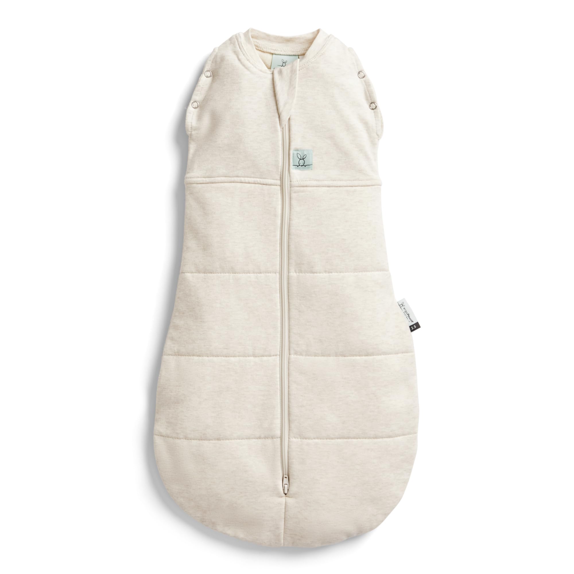 ergoPouch Cocoon Swaddle Sack 2.5 TOG - Baby Sleep Sack, Gentle Snug Fit Helps Calm Startle Reflex, Ideal for Arms In/Out Sleeping, Soft Breathable Fabric for Better Sleep (0 Months, Oatmeal Marle)