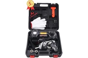 Simpleout Electric Hydraulic Floor Jack 5T Automatic Air Vehicle Jack Kit Portable Lift Trailer Jacks Roadside Car Emergency Kit for Tire Change Replacement with Impact Wrench and Built-in Inflator