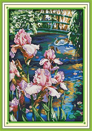 WHEEXLOCK cross stitch kits pool side irises