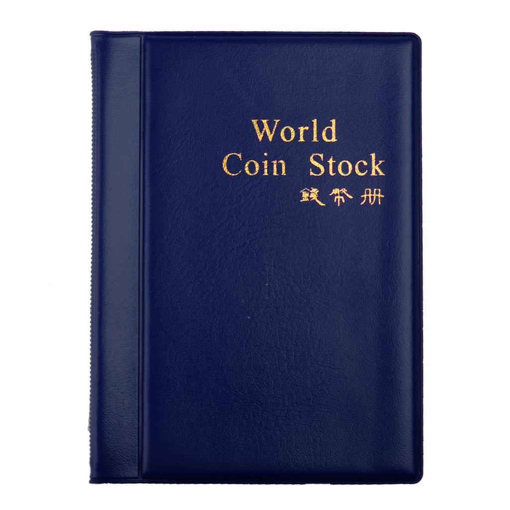 Tiuimk Coin Collection Album 120 Pockets 30x30mm for 50P and 1 Pound Coins Collectors Holder Display Organizer (Blue)