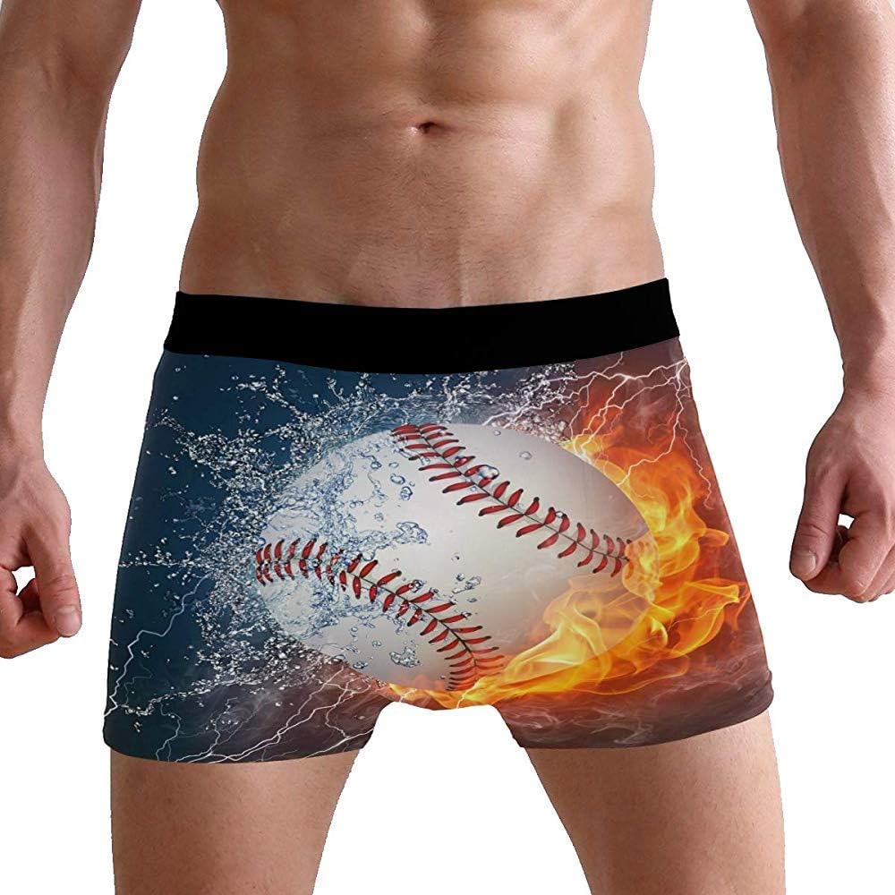 Adamitt Ice Fire Baseball Boxer Briefs Soft Stretch Breathable