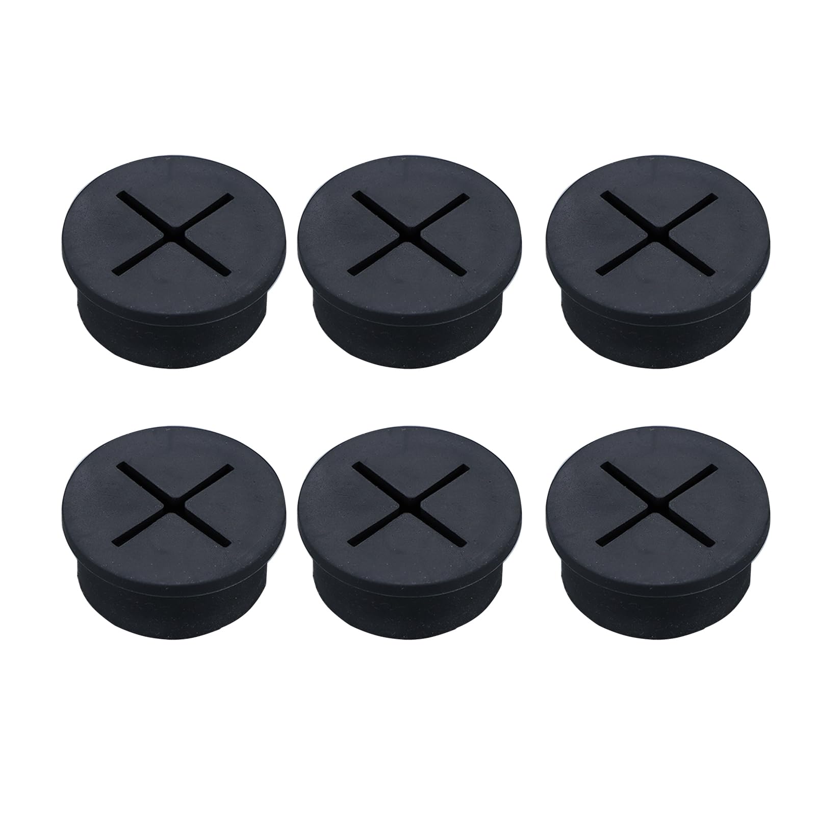 Leliafleury Cable Cord Grommet 6Pcs 20mm Wire Hole Cover Rubber Grommets Wire Cable Grommet Desk Grommets for Office Home Desk Table Wire Organizer (Black)