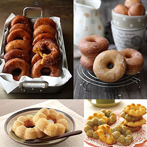 BAKHUK 3 Donut Baking Pan, Non-stick Silicone Molds, Full-size Round and Flower Donuts/Cake Molds