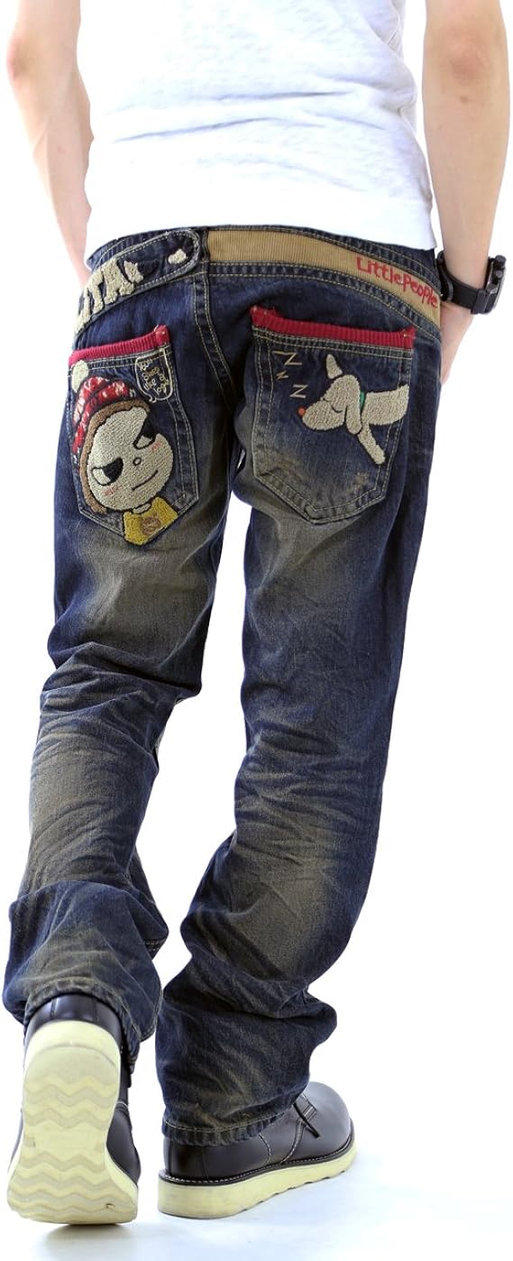 Amazon ジーンズ 専門店 クラシカルエルフ Classical Elf 男女兼用 2カラー ボーイズ ストレート デニムパンツ ボーイズ 犬 1001 Xs インディゴ ジーンズ 通販