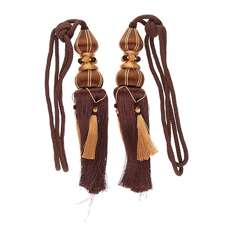 Buy Prettyia Handmade Curtain Clips Rope Drape Fringe Tiebacks