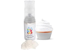 Blacksherbet Bright White Edible Glitter Spray, (10g) | Perfect for Cakes, Cake Pops, Cocktails, Drinks, Chocolate. Food Grade Edible Glitter Cakes & Dusts. Kosher