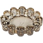 Alice Lane Bubble Candle Dish – Chic Smoky Glass Candle Dish for Home Decor – Decorative Modern Candle Holder for Small Candl