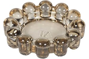 Alice Lane Bubble Candle Dish – Chic Smoky Glass Candle Dish for Home Decor – Decorative Modern Candle Holder for Small Candles & Diffusers