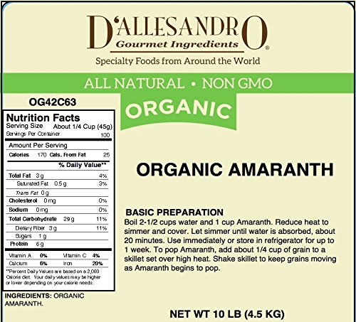 Organic Amaranth , 10 Pound Box
