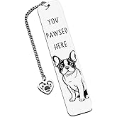 French Bulldog Gifts, Dog Bookmark for Dog Lovers Gifts for Women, Book Marks for Reading Women, Dog Mom Dad Birthday Christmas, Reading Accessories, Pet Owner Page Marker Dog Themed Book Club Gifts