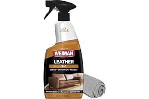 Weiman Leather Cleaner, Polish and Conditioner for Furniture, Car, Purses, Shoes, Boots and Couches- Micro Fiber Towel Included, 22oz