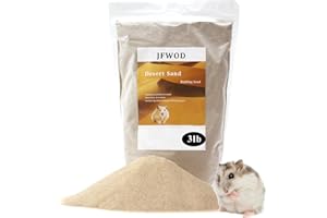 JFWOD Hamster Bath Sand, 3lb Dust Free Desert Sand or Potty Litter Sand for Hamster Chinchillas Gerbil Syrian Mice Small Animals(Beige)