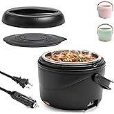 Aotto Electric Lunch Box, 40 oz Portable Food Warmer Heater, Lunch Warmer Portable for Work/Office/Car/Travel 12V/24V/110V 3-in-1, Warming Soup & Meal, Spill-Free, Men & Women's Gifts, Black