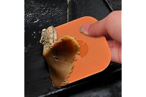 Multi-function Nylon Oil Scraper Blade Square Kitchen Stove Pots Pans Clean Scraper Household Cake Baking Tool,6x6cm (2PCS,Or