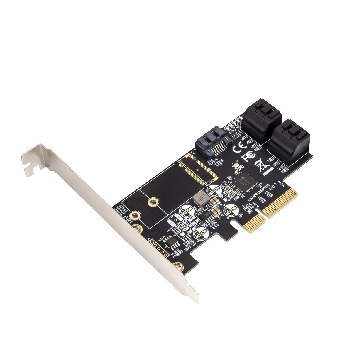 Io Crest Internal 5 Port Non-Raid Sata Iii 6Gb/S Pci-E X4 Controller Card For Desktop Pc Support Ssd And Hdd With Low Profile Bracket. Jmb585 Chipset