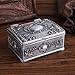 Feyarl Vintage Tiny Mini Trinket Box Treasure Chest Jewelry Box Earrings Rings Organizer Storage Floral Engraved Surface(2.6 x 2.2 x 1.2 inches)