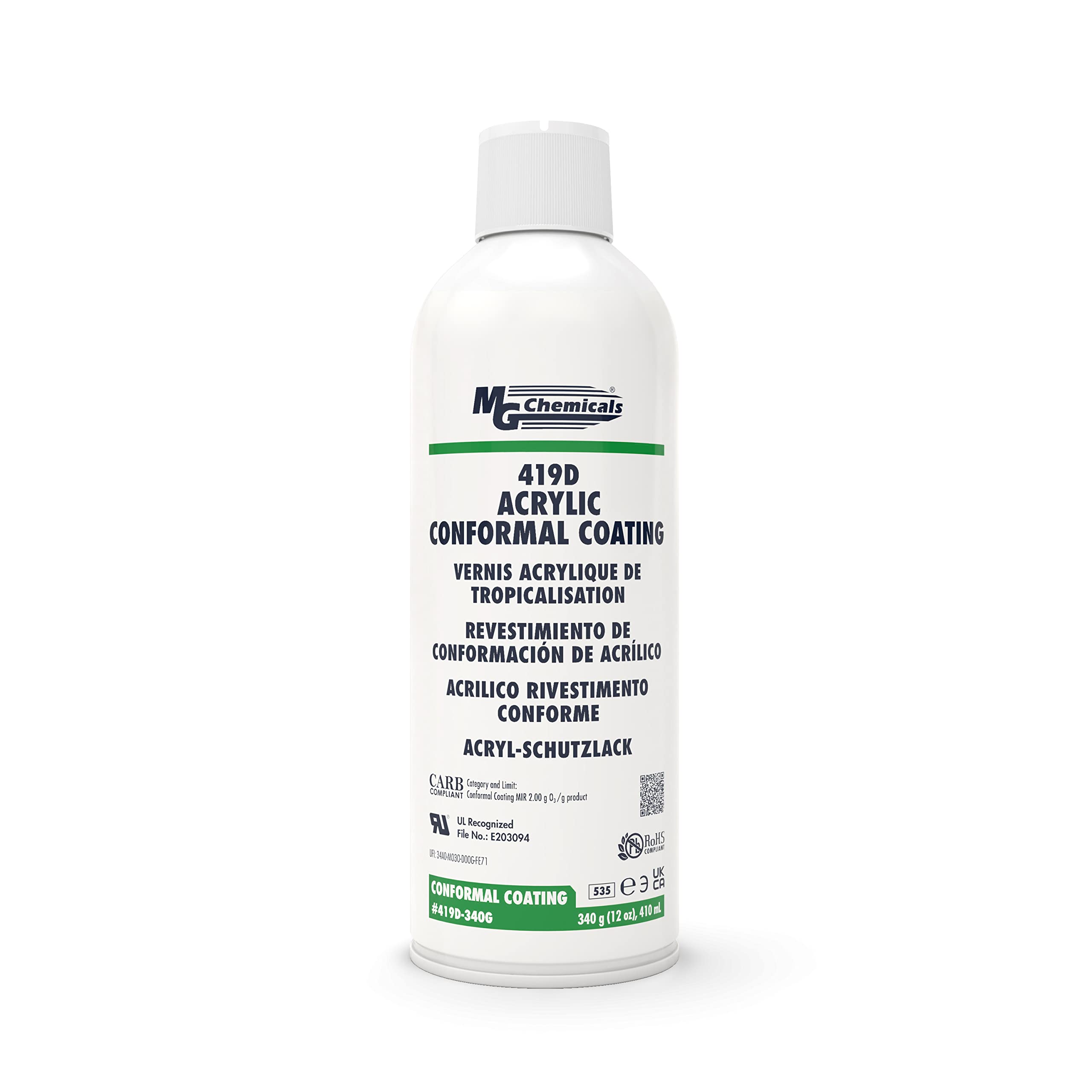 MG Chemicals Premium Acrylic Conformal Coating, 410mL (340g) Aerosol Can