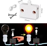 Jiuxuerim 2x 1A 250V Cupboard Door Light Switch Push to Break Cabinet Wardrobe view 2