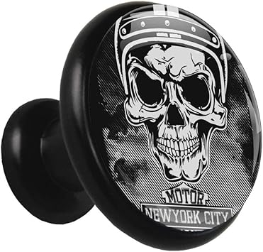 Jinete esqueleto perillas de armario negro 4 perillas para tocador