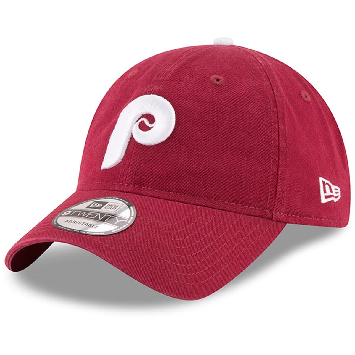 New Era MLB Core Classic 9TWENTY Adjustable Hat Cap One Size Fits All (Philadelphia Phillies Maroon Cooperstown) Image