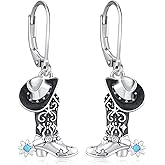 Cow Boot Earrings Sterling Silver Cowg Dangle Drop Earrings Western Earrings for Women Daughter Sisters Wife Jewelry Christmas Birthday Gifts
