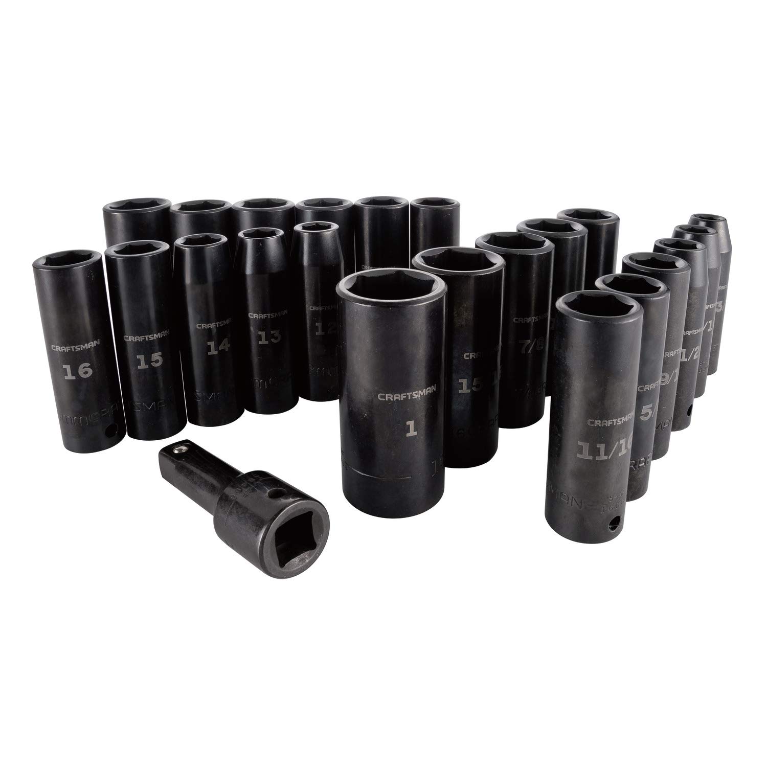 CRAFTSMAN Deep Impact Socket Set, SAE, 1/2-Inch, 23
