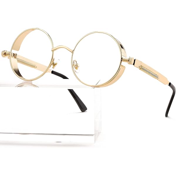 Vintage Y2K Eyeglasses | NOS | Round Gold Metal Style | 2000s #845 Retro Glasses Vintage Y2K Eyeglasses | NOS | Round Gold Metal Style  main image 4