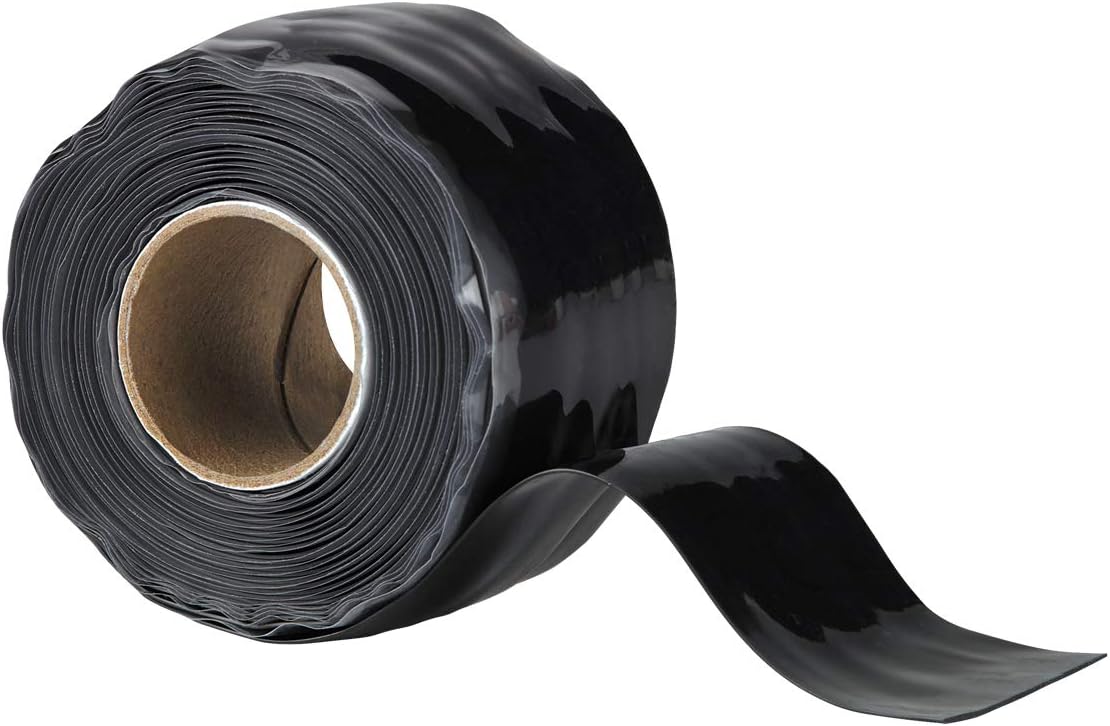 X-Treme Tape TPE-XR1510ZLB Silicone Rubber Self Fusing Tape, 1.5" x 10', Rectangular, Black
